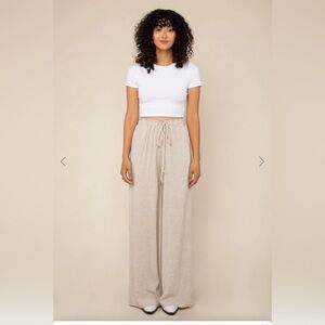 Marianna Wide Leg Linen Pant - Natural Size M